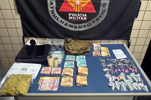 Homem é preso com drogas e mais de R$ 8 mil