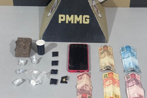 PM prende traficante e e apreende drogas
